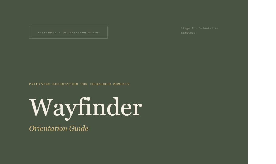 Wayfinder Life – Orientation Guide cover, Brian Caruso