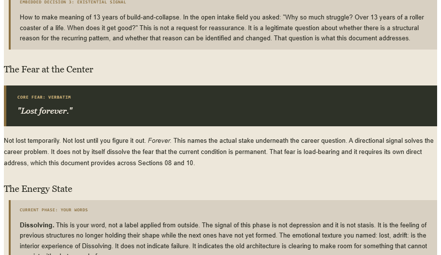 Wayfinder Extended – Current Reality deep analysis section