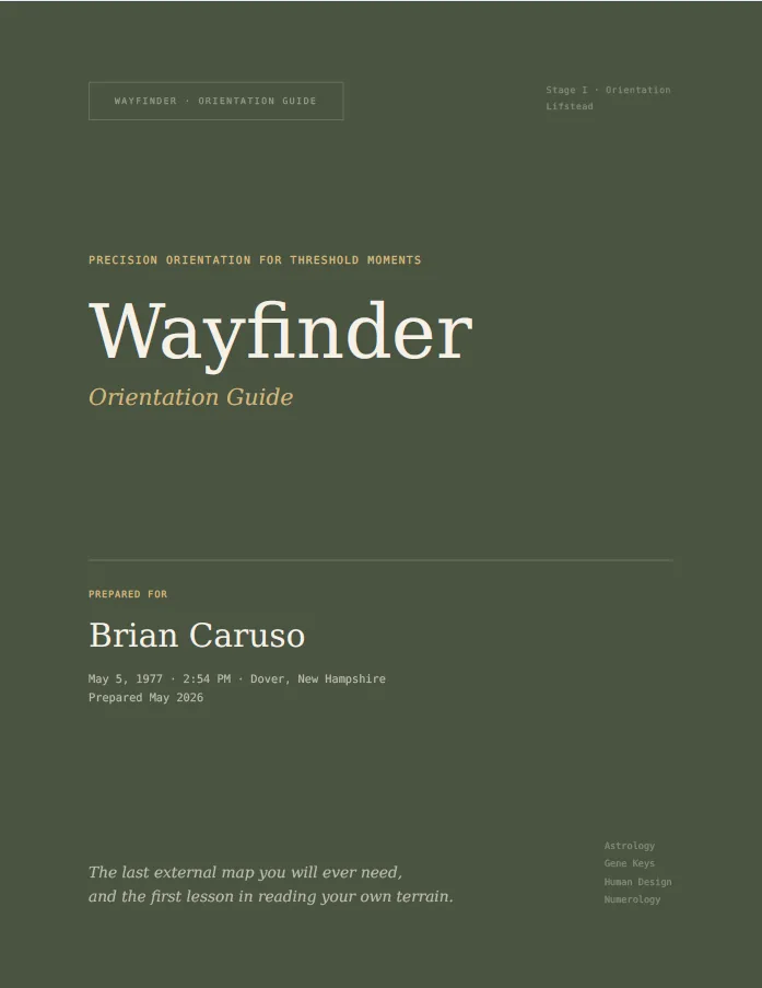 Wayfinder field report cover page – document artifact